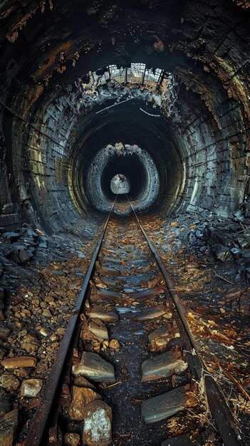 Foto un túnel abandonado durante siglos