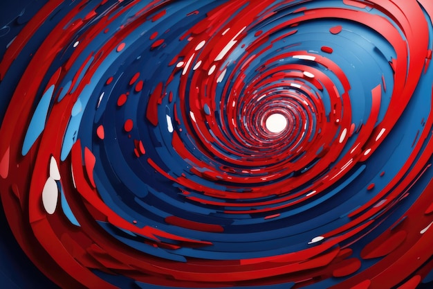 túnel abstracto en colores rojo y azul ai generativo