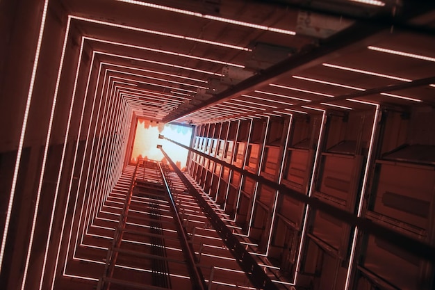 Túnel Ascensor Luminoso Rojo