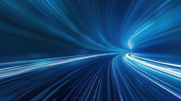 un túnel azul de luz