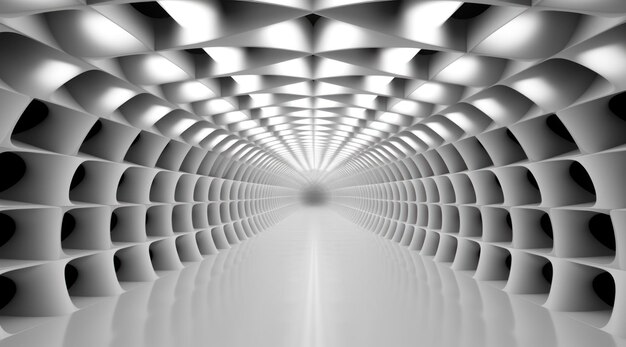 Foto un túnel blanco con luces