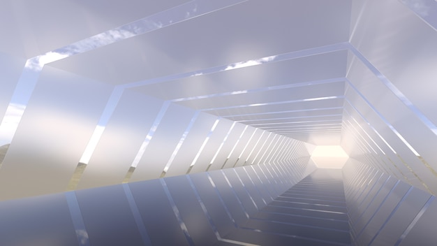 Túnel bajo el cielo azul d rendering