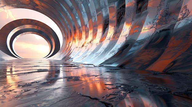 Un túnel de ciencia ficción futurista de arte de IA único y generativo