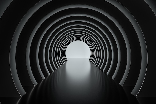 Túnel de ciencia ficción oscuro de fondo oscuro