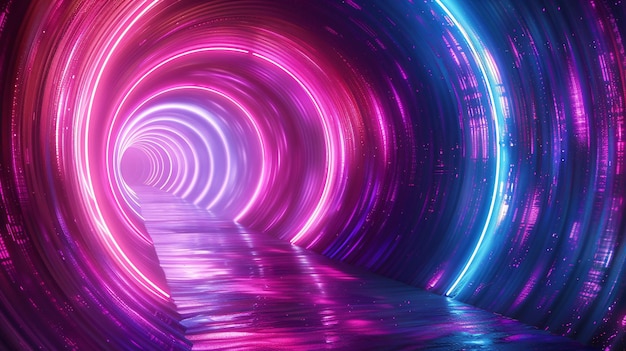 un túnel colorido con una luz colorida y un fondo colorido