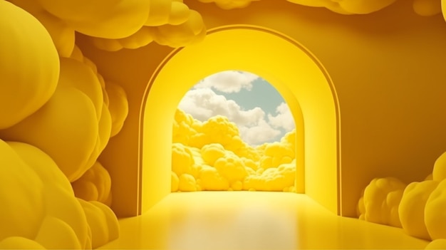 Túnel com janela de nuvem Generative AI