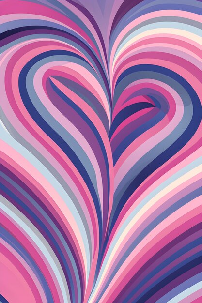 Túnel corazones románticos en colores rosados Túnel de corazón hipnótico Retro psicodélico fondo abstracto