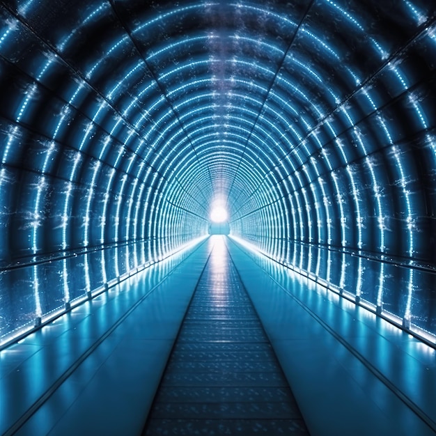 Foto túnel de luz escura