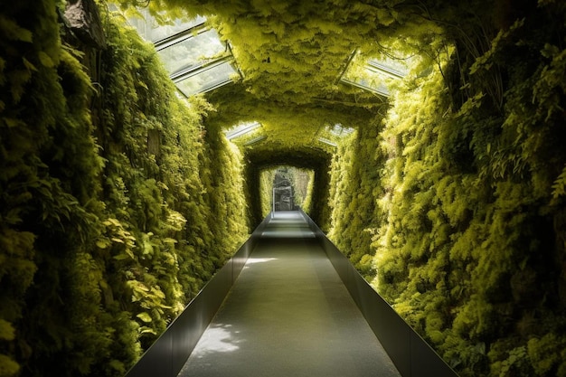 Foto túnel de plantas verdes no parque em salzburgo