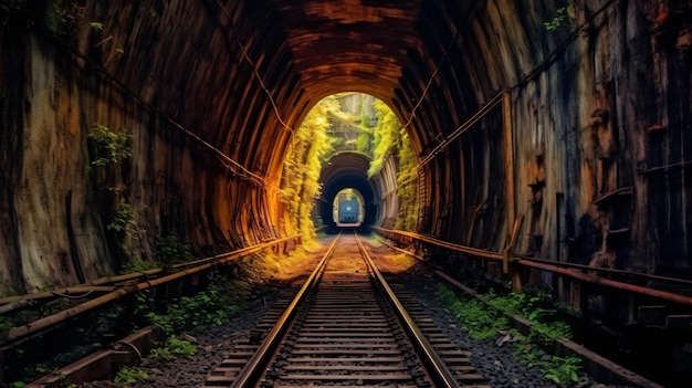 túnel e via ferroviária