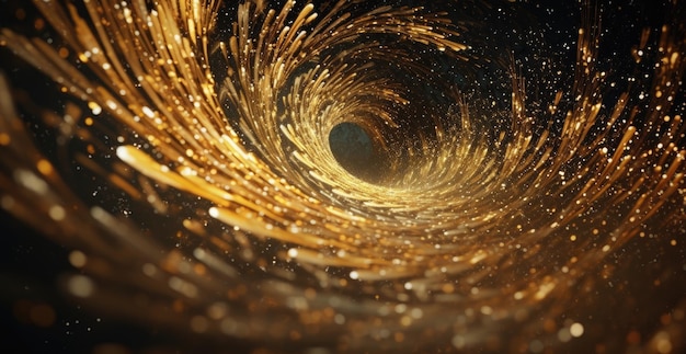 Un túnel en espiral con un agujero negro en el medio
