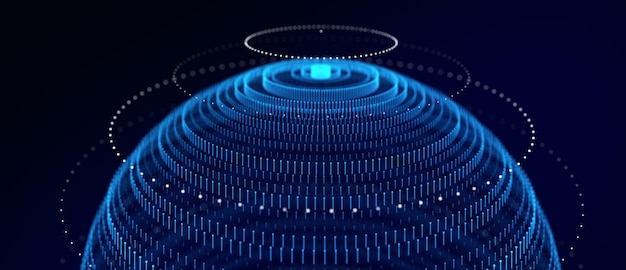 Túnel de estructura alámbrica de tecnología sobre fondo blanco Rejilla 3D futurista