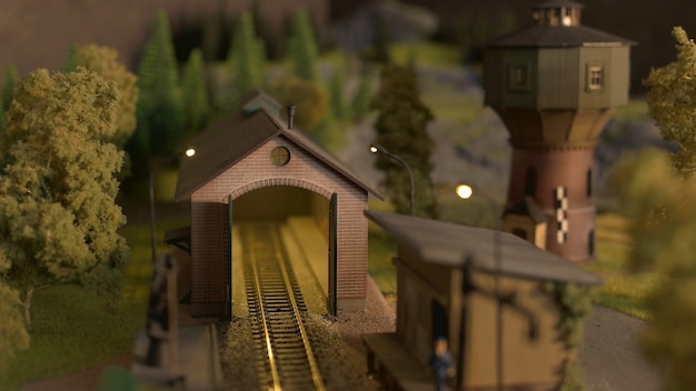 Túnel de ferrocarril en miniatura.