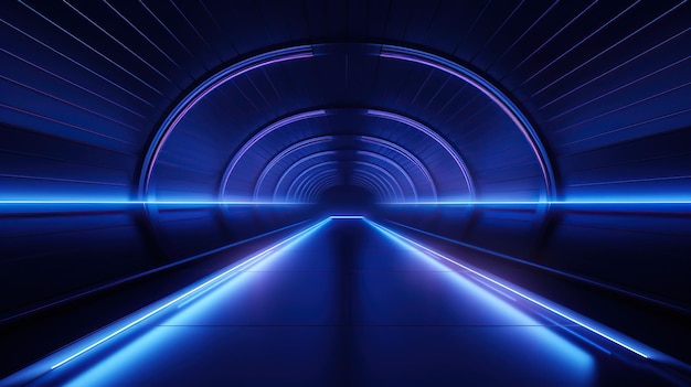 túnel futurista 3 dtúnel cyberpunktúnel de corredor modernotúnel desiertoluz de neón