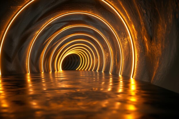 Túnel futurista con luz brillante fondo abstracto