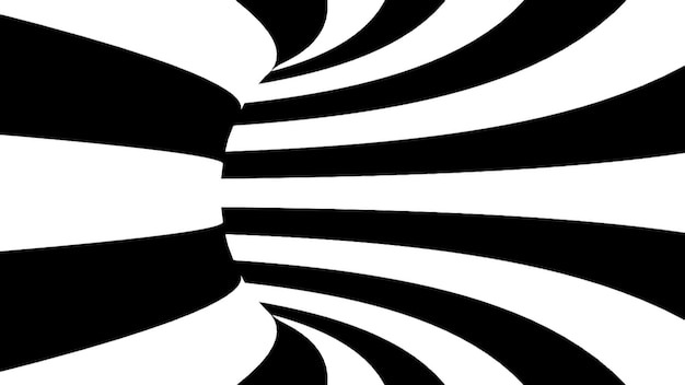 Túnel hipnótico en blanco y negro 3d prestado