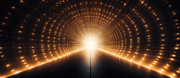 Túnel iluminado com luzes