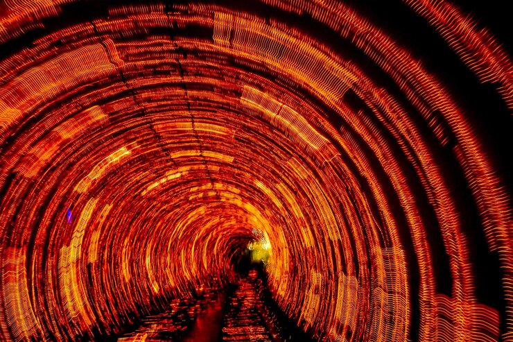 Foto túnel iluminado