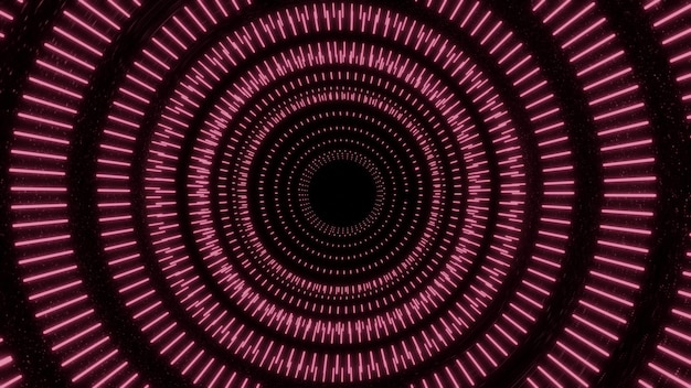Túnel de línea rosa abstracto Vj a través del tiempo renderizado 3d