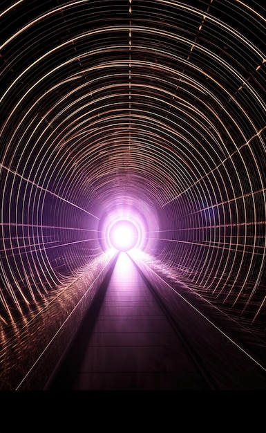 Foto un túnel con una luz al final