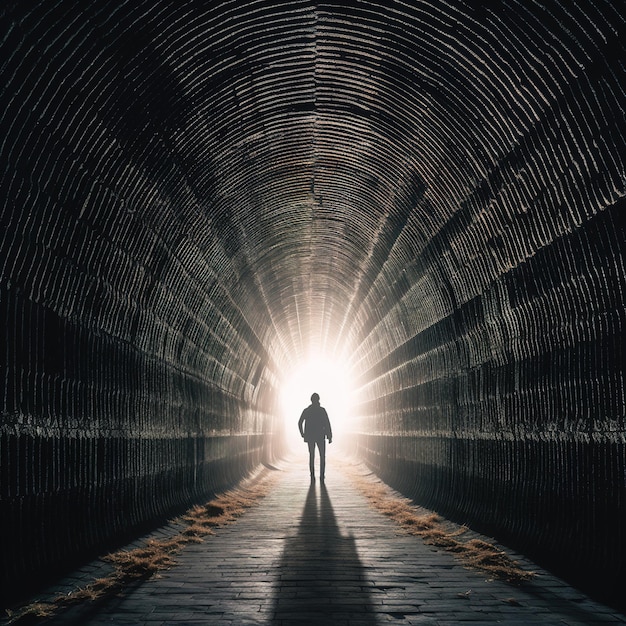 túnel de luz oscura