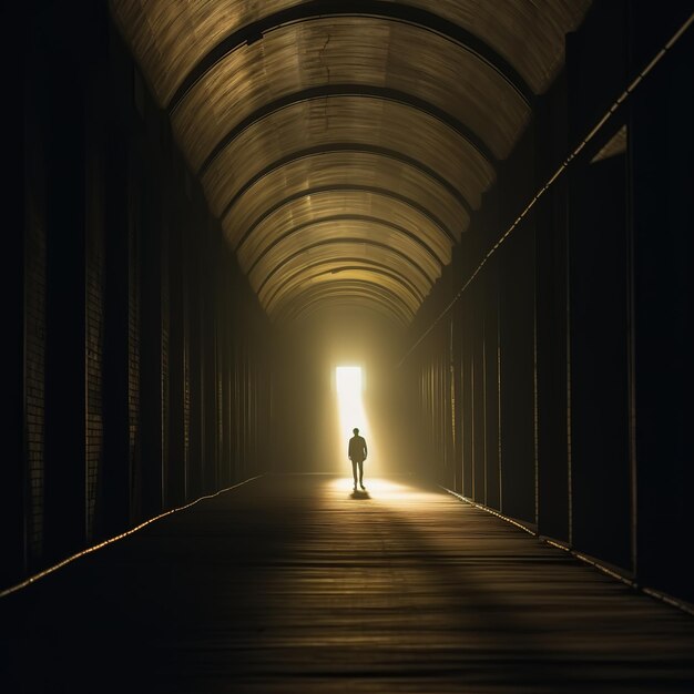 túnel de luz oscura