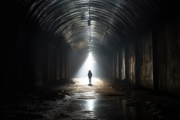 túnel de luz oscura