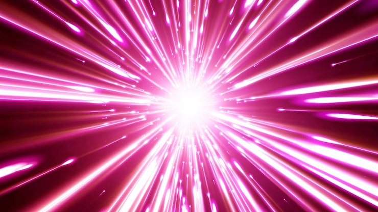 Foto túnel de luz de renderizado 3d. las líneas brillantes se alejan rápidamente de nosotros