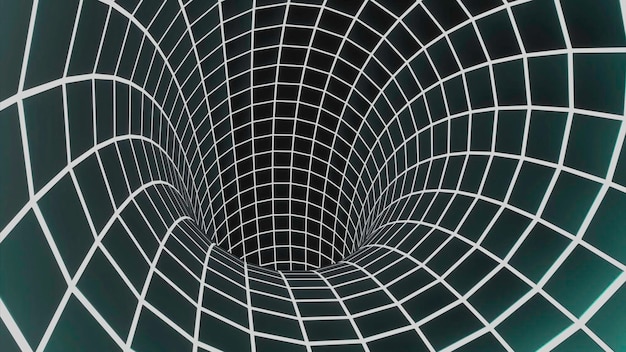 Túnel de movimiento rápido en el diseño del ciberespacio Túnel virtual de neón se mueve rápidamente Túnel brillante se mueve en