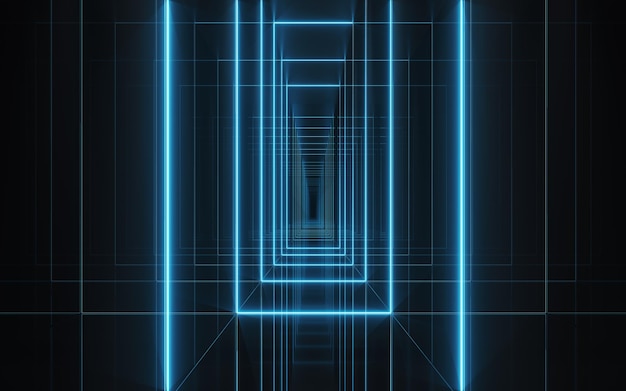 Túnel oscuro de fondo renderizado en 3D
