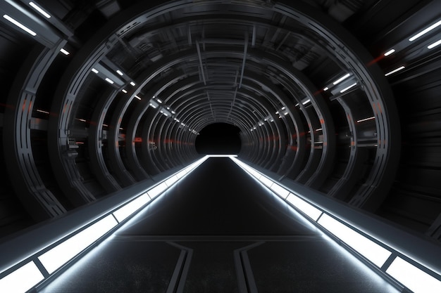 Un túnel que tiene luces en él