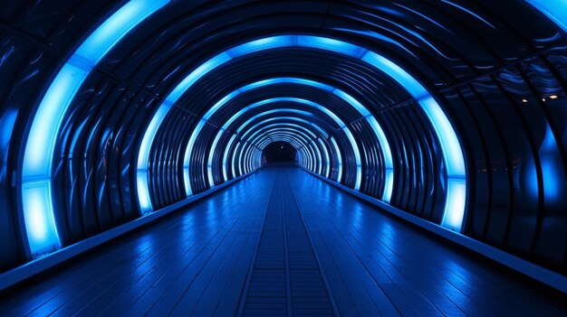 Un túnel que tiene una luz azul