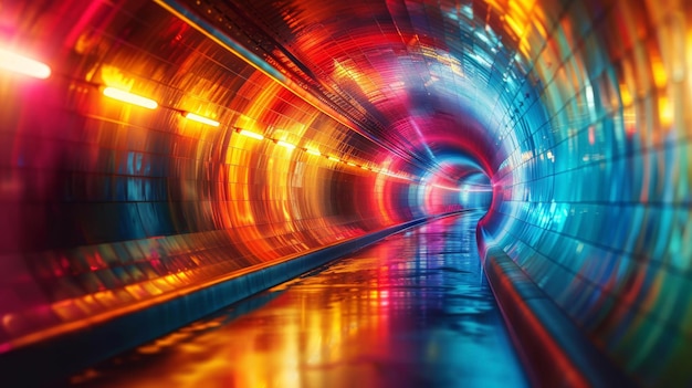 Túnel de red privada virtual pasaje de color vibrante que protege los datos
