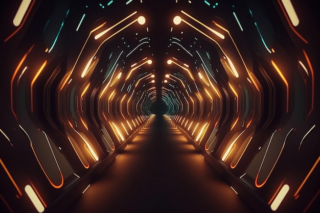 Túnel vacío foto gratis cuarto oscuro vacío moderno futurista ciencia ficción fondo 3d ilustración