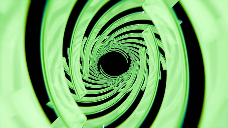 Foto el túnel del vórtice verde