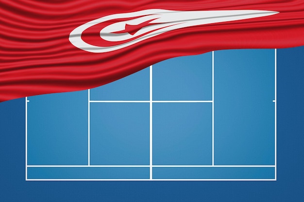 Tunísia Bandera ondulada Quarto de Tênis Quarto duro