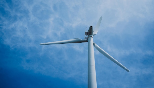 Foto turbina de moinho de vento para produção de energia elétrica renovável