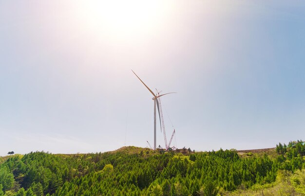 turbina eólica em construção