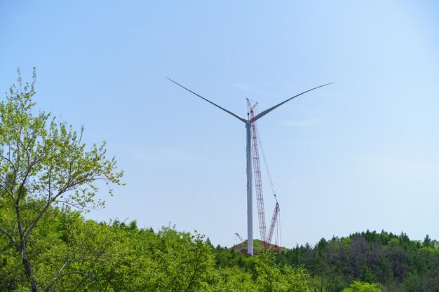 turbina eólica em construção