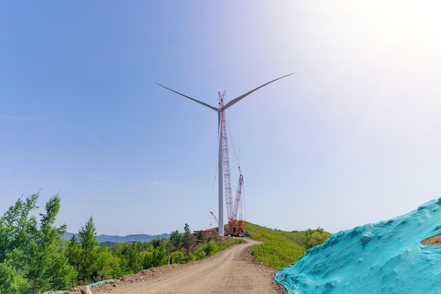 turbina eólica em construção