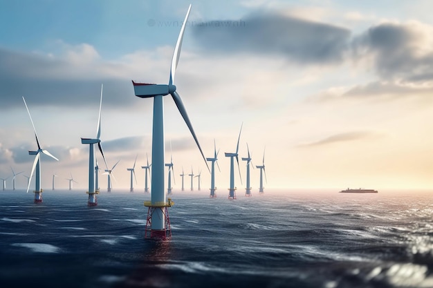Las turbinas eólicas en campo abierto proporcionan una forma fiable y rentable de energía renovable Aprovechan el viento y proporcionan electricidad sostenible