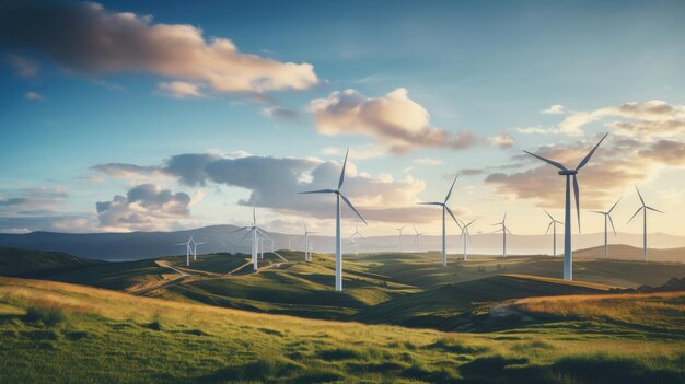 Turbinas de viento en el campo