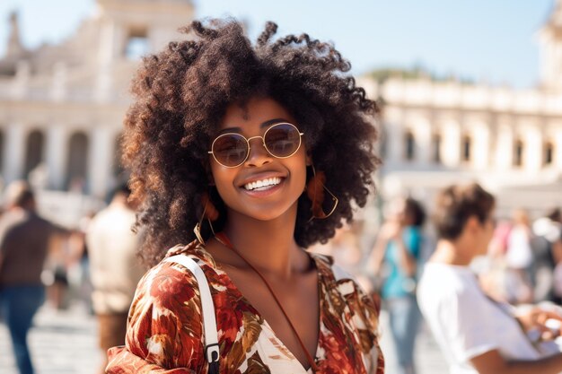 Turista cigana mulher negra