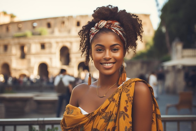 Turista cigana mulher negra