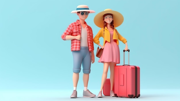 Turista de viagem em férias gerado por IA