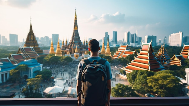 El turista explora la ciudad de Bangkok