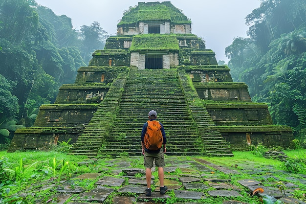 Los turistas exploran las antiguas ruinas