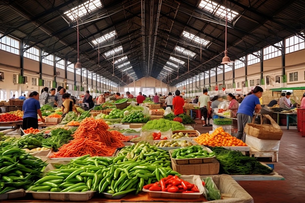 Turistas explorando um mercado local