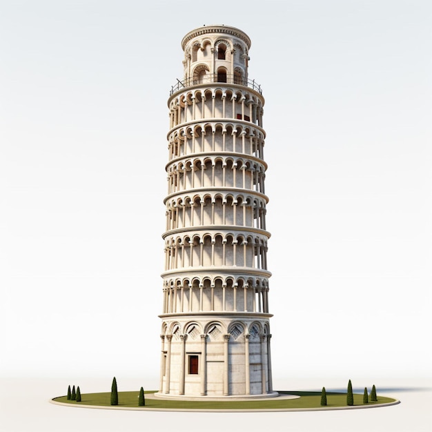 Turm von Pisa mit weißem Hintergrund von hoher Qualität ul