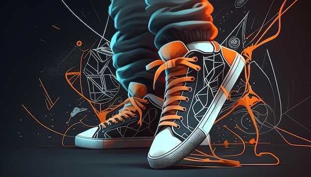 Turnschuhe digitale Kunstillustration Generative KI